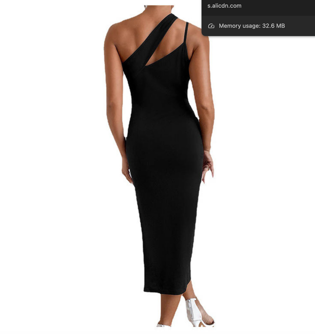 Black Asymmetrical Maxi Dress