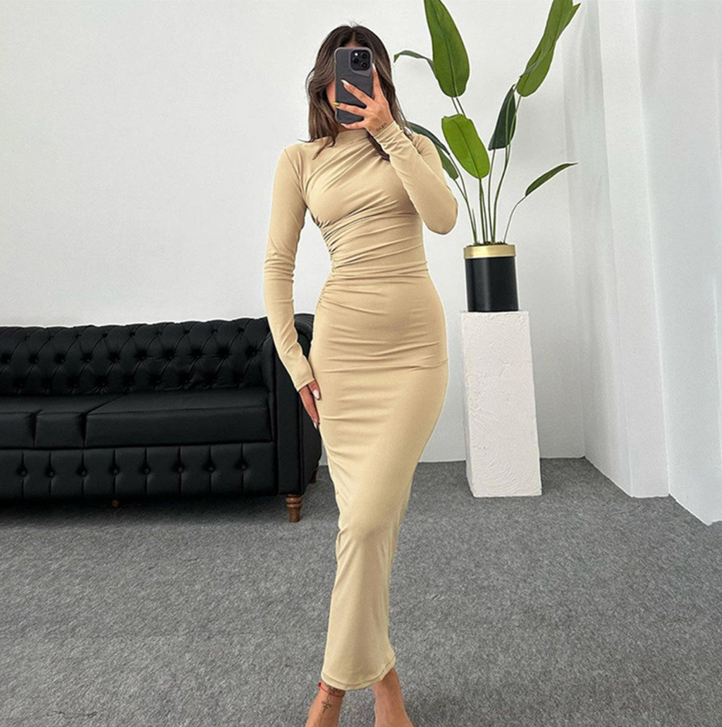 Women's Long Sleeve Slim Fit Maxi Dress