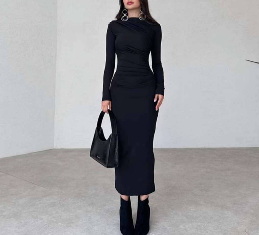 Women's Long Sleeve Slim Fit Maxi Dress