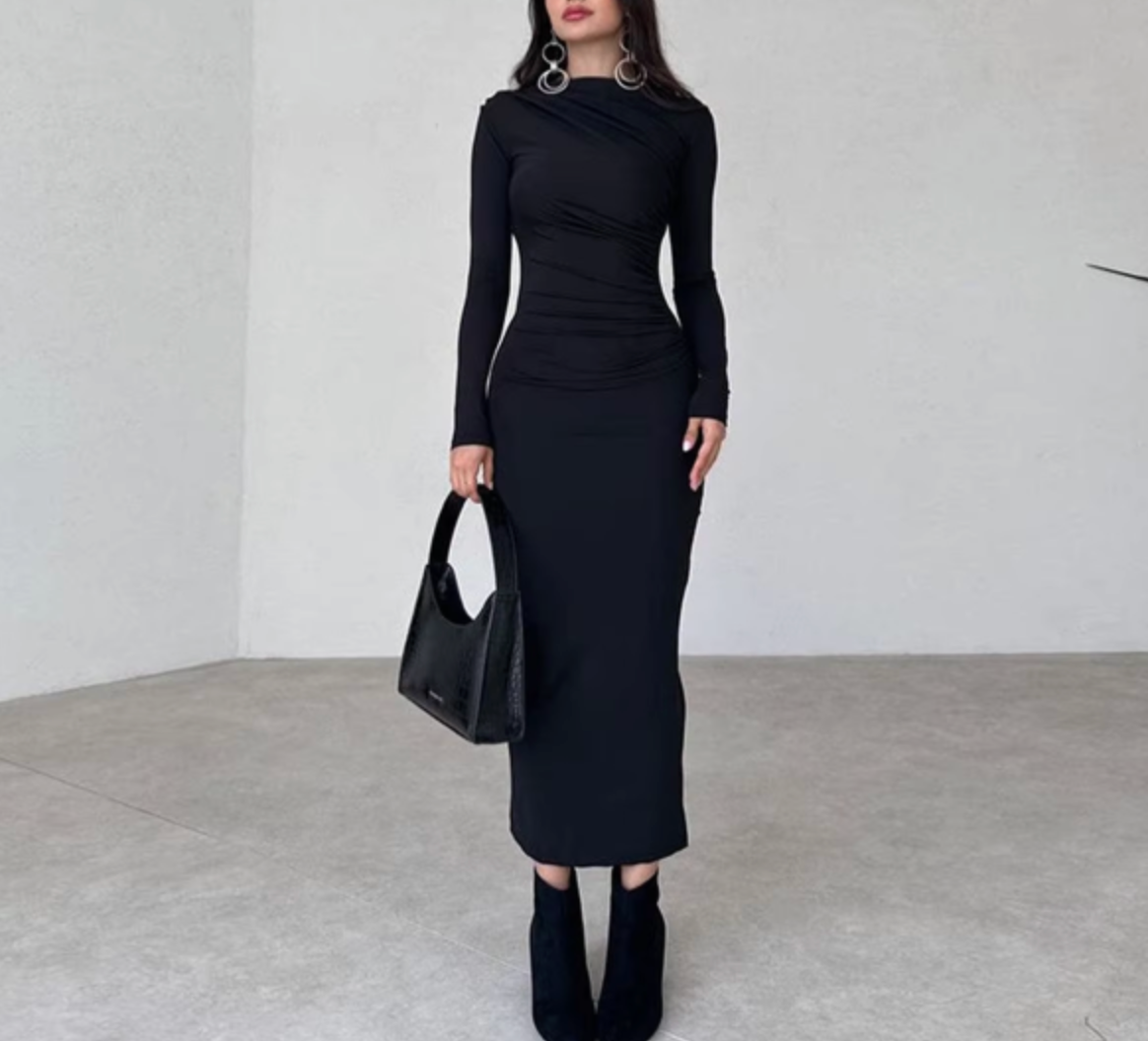 Women's Long Sleeve Slim Fit Maxi Dress