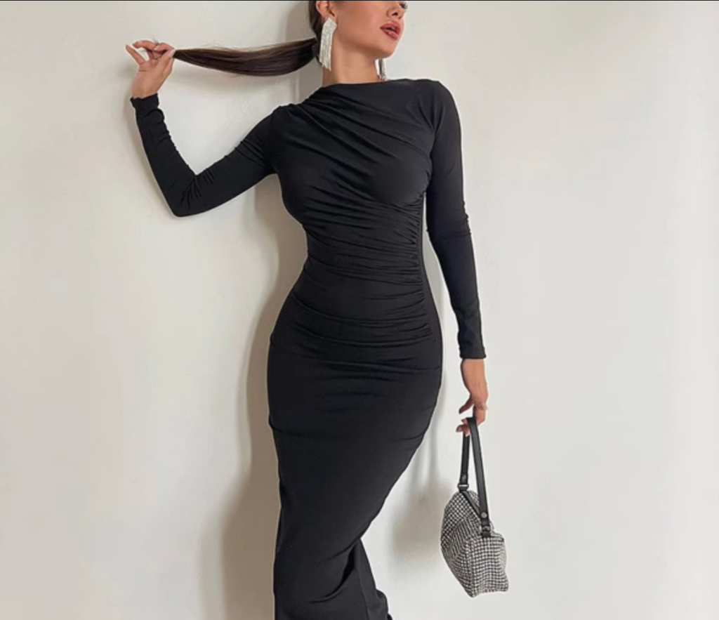 Women's Long Sleeve Slim Fit Maxi Dress