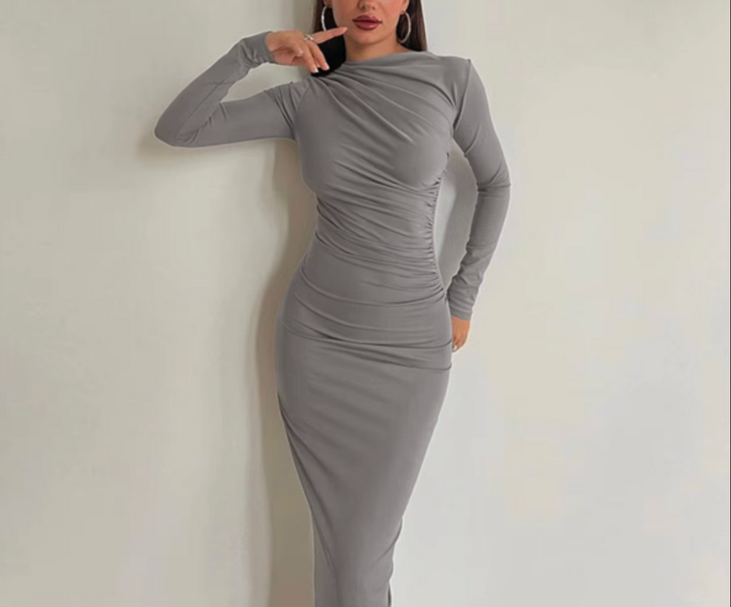 Women's Long Sleeve Slim Fit Maxi Dress
